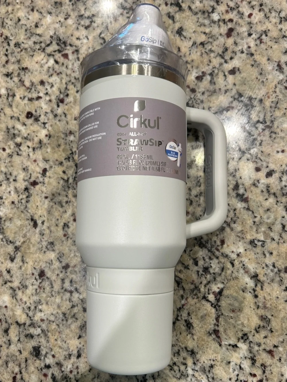 Cirkul All Day StrawSip Tumbler - Light Gray 1 cartridge